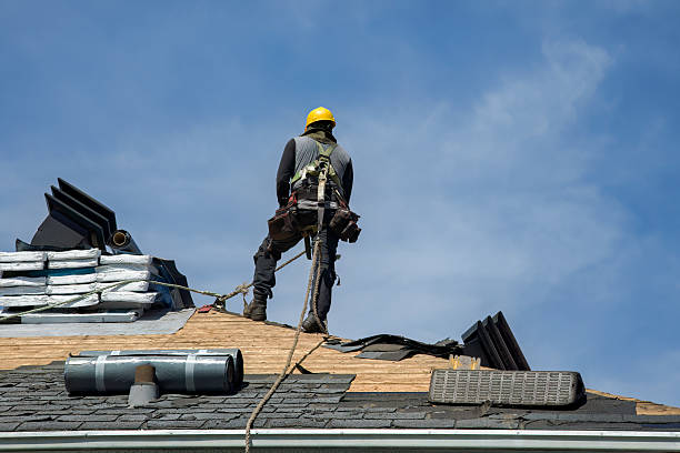 Professional Gutter Installation technician working in Haydenville, MA